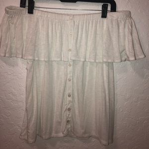 Off the shoulder white top